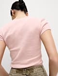 Pure Cotton Square Neck Slim Fit Top