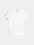 T-Shirt σε στενή γραμμή, με ριμπ ύφανση και υψηλή περιεκτικότητα σε βαμβάκι