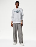 Pure Cotton Slogan Sweatshirt