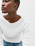 Pure Cotton Slash Neck T-Shirt