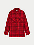 Pure Cotton Brushed Checked Utility Shirt