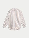 Pure Cotton Striped Oversized Shirt