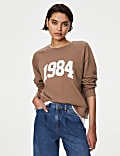 Pure Cotton Slogan Sweatshirt