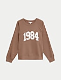 Pure Cotton Slogan Sweatshirt