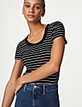 Cotton Rich Striped Ribbed T-Shirt