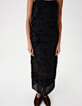 Georgette Textured Layered Midi Cami Dress