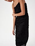 Georgette Textured Layered Midi Cami Dress