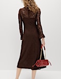Jersey Floral Lace Midaxi Bodycon Dress