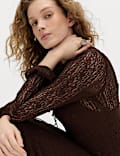 Jersey Floral Lace Midaxi Bodycon Dress