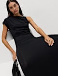 Midaxi-Bodycon-Kleid aus Jersey mit Metalldetails