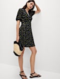 Ditsy Floral V-Neck Mini Tea Dress