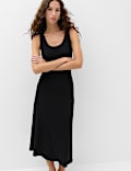 Cotton Rich Ribbed Midi Column Dress
