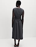 Jersey Dropped Waist Midi Dress