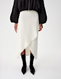 Draped Midi Asymmetric Skirt