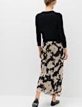 Chiffon Abstract Printed Midi Slip Skirt