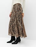 Animal Print Midi Circle Skirt