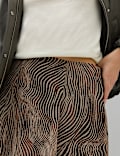 Animal Print Midi Circle Skirt