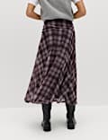Checked Midi A-Line Skirt