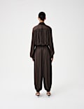 Pleated Satin Jumpsuit