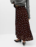 Polka Dot Maxi Slip Skirt