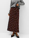 Polka Dot Maxi Slip Skirt