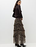 Floral Midi Tiered Skirt