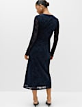 Jersey Flora Flockedl Midaxi Column Dress