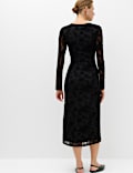 Jersey Flora Flockedl Midaxi Column Dress