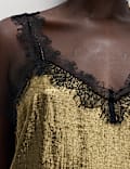 Midi-Tr&auml;gerkleid mit Metallic-Spitze