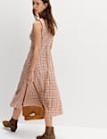 Vestido midi texturizado de algod&oacute;n texturizado