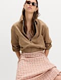 Vestido midi texturizado de algod&oacute;n texturizado