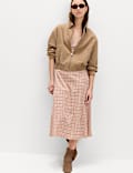 Vestido midi texturizado de algod&oacute;n texturizado