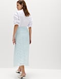 Cotton Rich Lace Midi A-Line Skirt