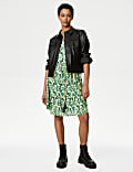 Cotton Rich Printed Mini Waisted Dress