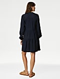 Pure Lyocell™ Tie Neck Mini Tiered Dress
