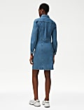 Denim mini-overhemdjurk met kraag