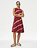 Pure Cotton Printed Knee Length Tiered Dress