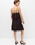 Chiffon V-Neck Ruffle Mini Cami Dress