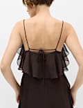 Chiffon V-Neck Ruffle Mini Cami Dress