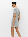 Jersey Ruched Mini T-Shirt Dress