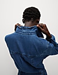 Denim Long Sleeve Utility Jumpsuit