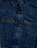 Denim Long Sleeve Utility Jumpsuit