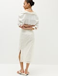 Jupe midi coupe &eacute;vas&eacute;e &agrave; motif textur&eacute;