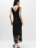 Satin Lace Insert Midaxi Slip Dress