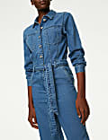 Denim Belted Jumpsuit