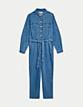 Denim Belted Jumpsuit