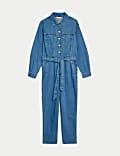 Denim Belted Jumpsuit