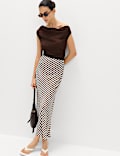 Printed Midi Slip Skirt