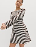 Striped Long Sleeve Mini Shift Dress