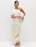 Satin Lace Insert Midaxi Slip Skirt
